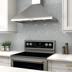 Mohawk Herringbone Glass Mosaic in Pewter 12x12