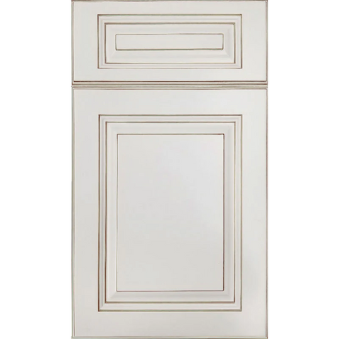 Cubitac Imperial Sofia Pewter Raised Panel Off-White with Glaze Door Sample