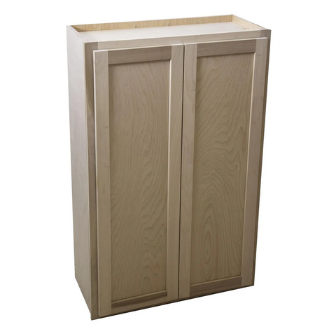 Kitchen Wall Cabinet | Unfinished Poplar | Shaker Style | 27x42x12 in