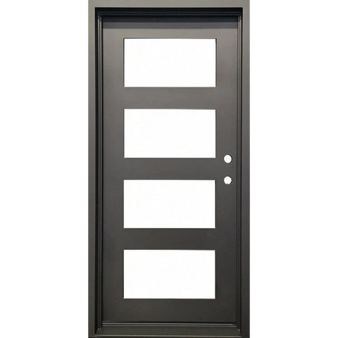 Frost 3/0x6/8 4 Lite Wrought Iron Prehung Front Door