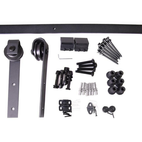 Strap Style Barn Door Hardware Set | Black Powder Finish