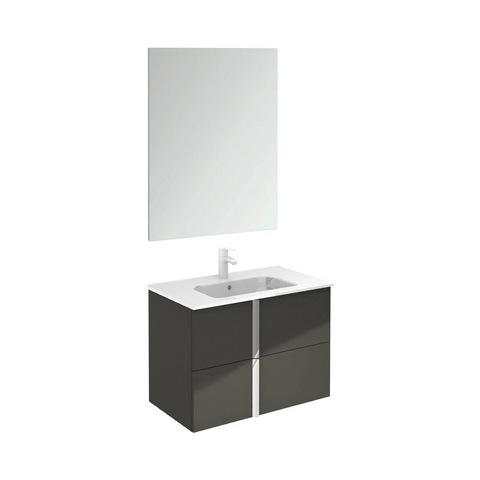 Onix+ by Royo Modern 32 in. Wall-Mount 2 Drawers Anthracite Vanity Cabinet