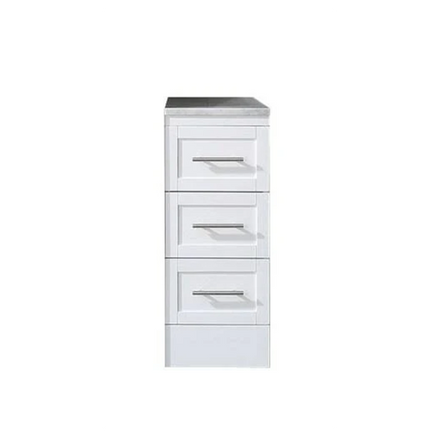 Venetian 12 in Bathroom Drawer Cabinet in White with Carrera White Marble Countertop