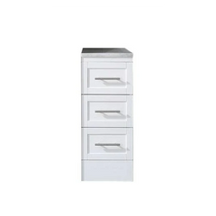 Venetian 12 in Bathroom Drawer Cabinet in White with Carrera White Marble Countertop