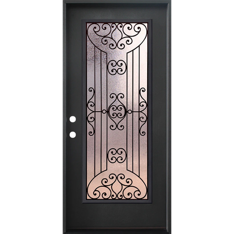 Jupiter 3/0x6/8 Single Prehung Fiberglass Door in Black