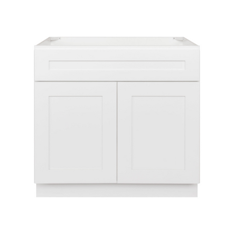 Vanity Sink Base Cabinet 36 x 21 x 34.5 | LessCare Alpina White