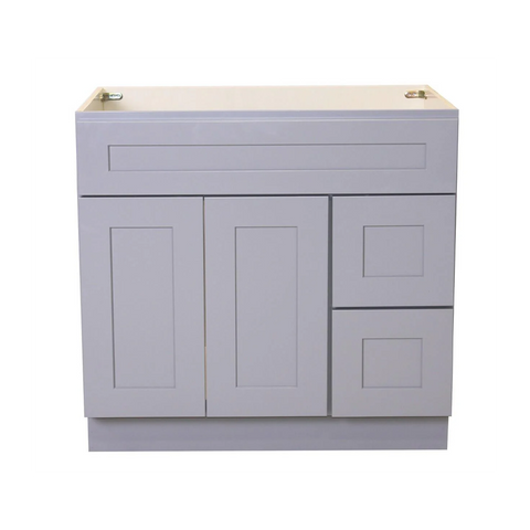 Gray Shaker Maple Vanity Sink and 2 Drawer Base | 36"