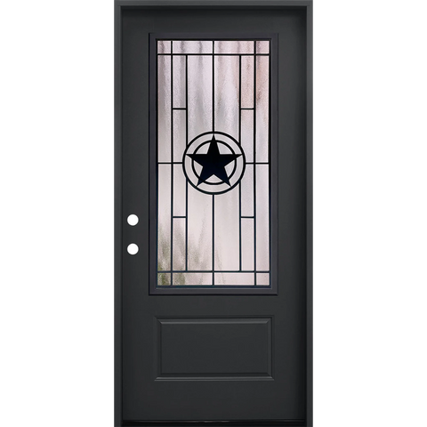 Texas Star 3/0x6/8 Single Prehung Fiberglass Door in Black