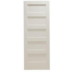 28 in x 80 in Shaker 5-Panel Solid Core Primed MDF Interior Door Slab