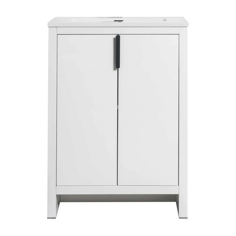 Evana 24" W Freestanding Vanity with Sink Top White | LessCare