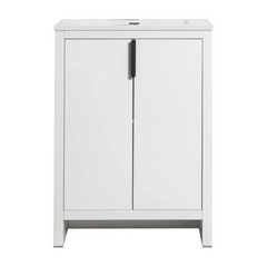 Evana 24" W Freestanding Vanity with Sink Top White | LessCare