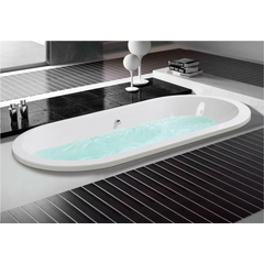 Oval Acrylic Drop-In Bathtub in White | 67"
