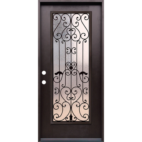 Hestia 3/0x6/8 Single Prehung Fiberglass Door in Dark Walnut