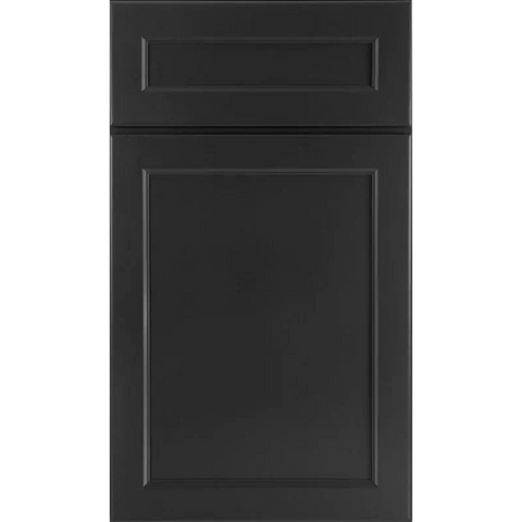 J&K Transitional E2 Charcoal Recessed Panel Black Door Sample