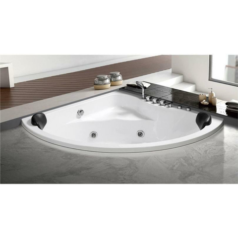 Camille Acrylic Corner Drop-In Whirlpool Bathtub in White | 59"