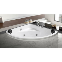 Camille Acrylic Corner Drop-In Whirlpool Bathtub in White | 59"