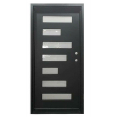 7 Lite 3/0x6/8 Wrought Iron Prehung Front Door