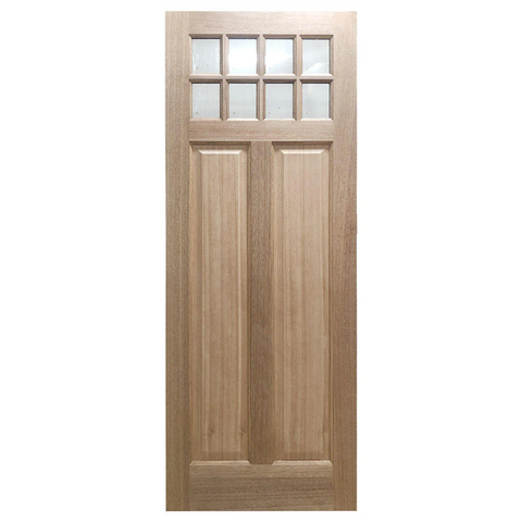 36x96 in Craftsman Exterior Mahogany Door Slab | 8 Lite