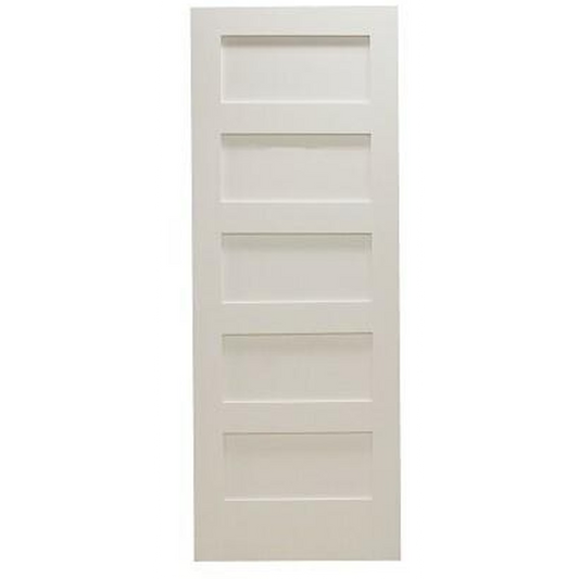 30 in x 96 in Shaker 5-Panel Solid Core Primed MDF Interior Door Slab
