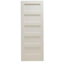 30 in x 96 in Shaker 5-Panel Solid Core Primed MDF Interior Door Slab