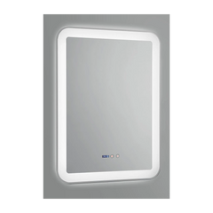 LED Bathroom Wall Mirror with Time Clock | 31.5x23.6 in