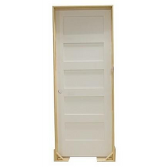 28 in x 80 in Shaker 5-Panel Solid Core Primed MDF Prehung Interior Door