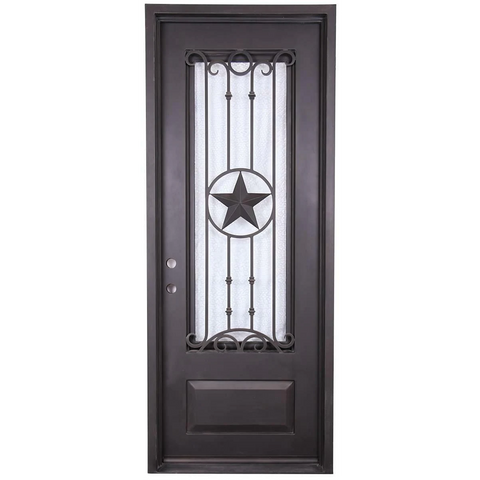 Texas Star 3/0x8/0 Wrought Iron Exterior Prehung Single Door