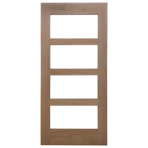 36x80 in. Exterior Mahogany Door Slab | 4 Lite