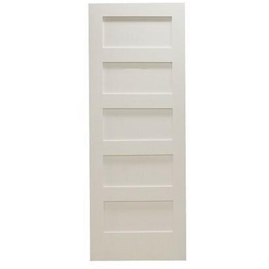 18 in x 96 in Shaker 5-Panel Solid Core Primed MDF Interior Door Slab