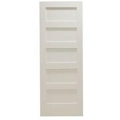 18 in x 96 in Shaker 5-Panel Solid Core Primed MDF Interior Door Slab