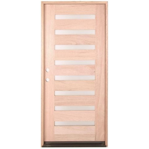 3/0x6/8 Mahogany Exterior Prehung Door | Modern 8 Lite