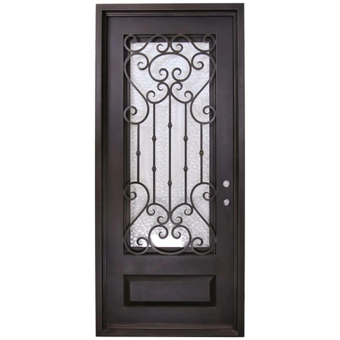 Dallas 3/6x8/0 Wrought Iron Prehung Front Door