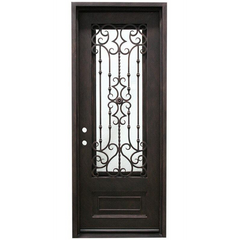 Audrey 3/0x8/0 Wrought Iron Prehung Exterior Door