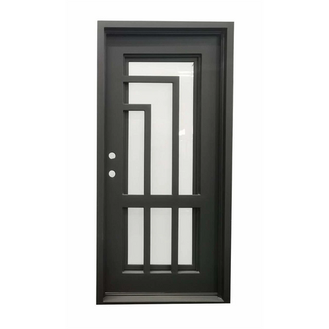 Oslo 3/0x6/8 Exterior Single Wrought Iron Prehung Door