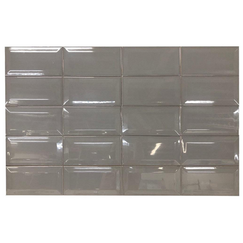 Grey 4x8 Beveled Subway Ceramic Tile