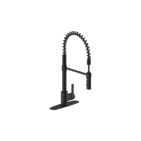 Ultra Euro Series Spring Kitchen Faucet in Matte Black