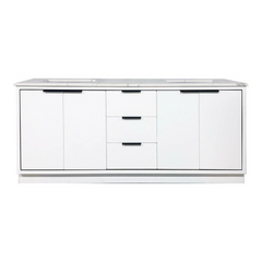 Amelie 72 in Double Sink Bathroom Vanity in White with Calacatta Quartz Countertop