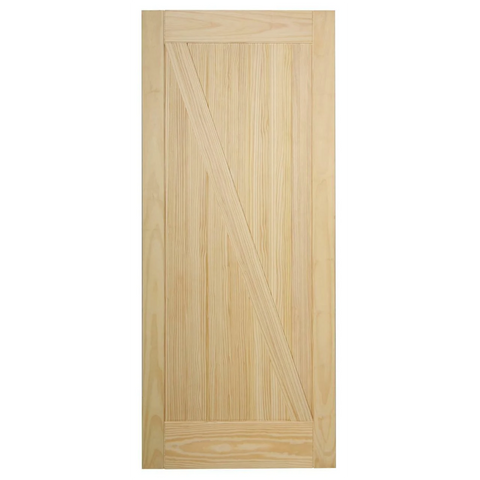 36" Z Panel Clear Pine Interior Barn Door