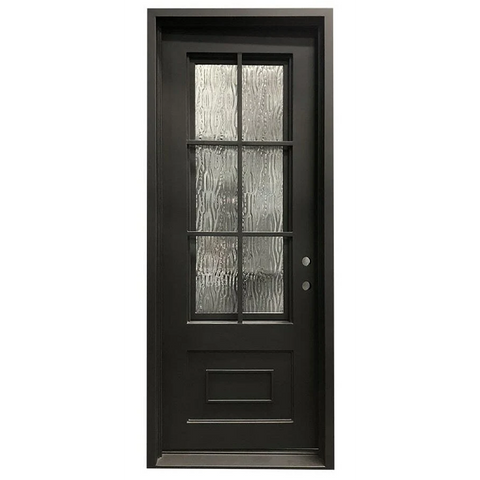 3/0x8/0 6 Lite Exterior Wrought Iron Prehung Door