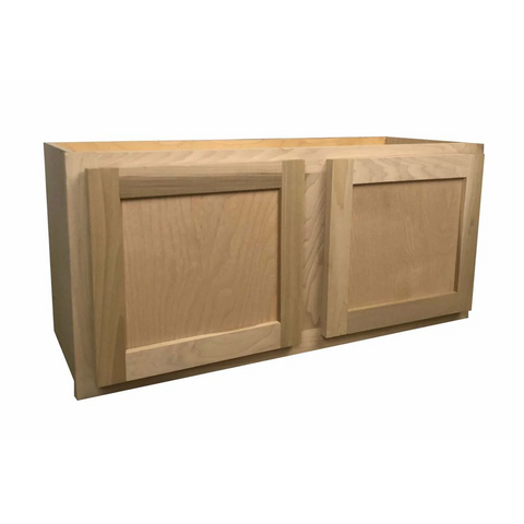 Kitchen Wall Cabinet | Unfinished Poplar | Shaker Style | 30x15x12 in.