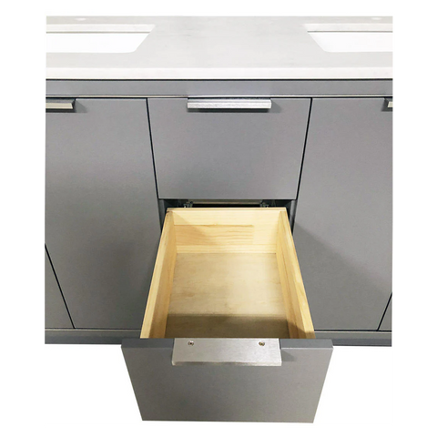 Amelie 60 in Double Sink Bathroom Vanity in White with Calacatta Quartz Countertop