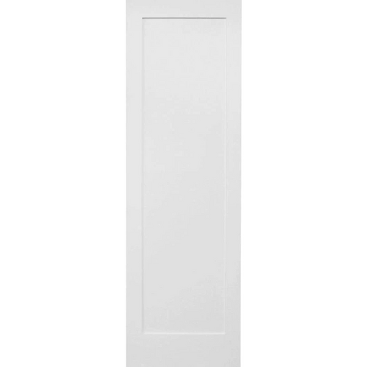 28 in x 80 in White Shaker 1-Panel Solid Core Primed MDF Interior Door Slab