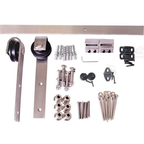 Strap Style Barn Door Hardware Set | Stainless Steel Finish