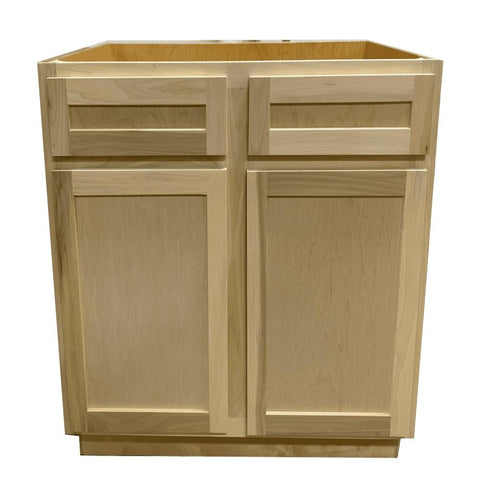 30 in. Sink Base Bathroom Vanity Cabinet in Unfinished Poplar | Shaker Style