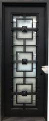 Malibu 3/0x8/0 Exterior Wrought Iron Prehung Single Door