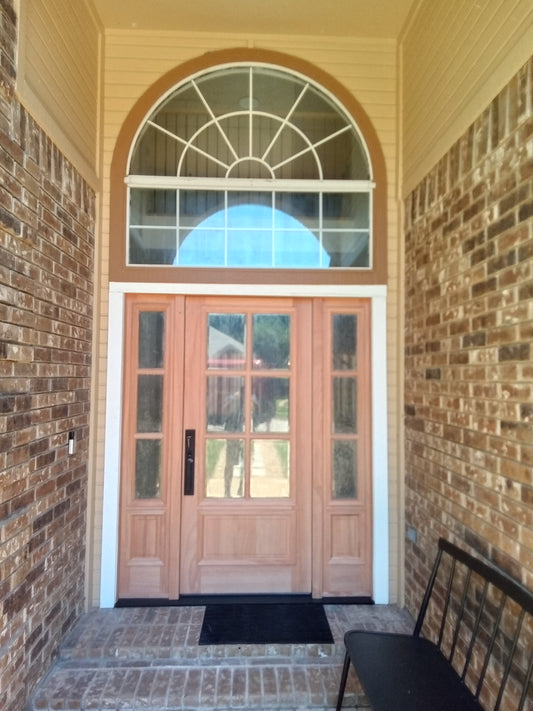 5/9x6/8 Exterior Mahogany Door 6 Lite with Sidelights