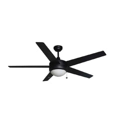 5-Blade Contemporary MB Ceiling Fan - Matte Black/Walnut Blades
