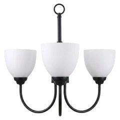Laredo 3-Light Chandelier - MB  White Glass