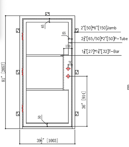 3/0x6/8 Single Exterior Wrought Iron Door