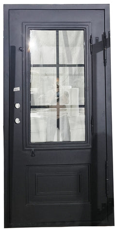 3/0 X 6/8 6 Lite Exterior Wrought Iron Door